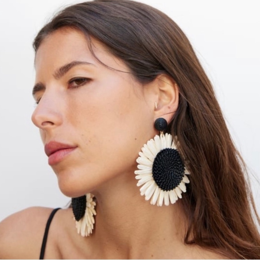 Zara Sun Flower Oversized Earrings
